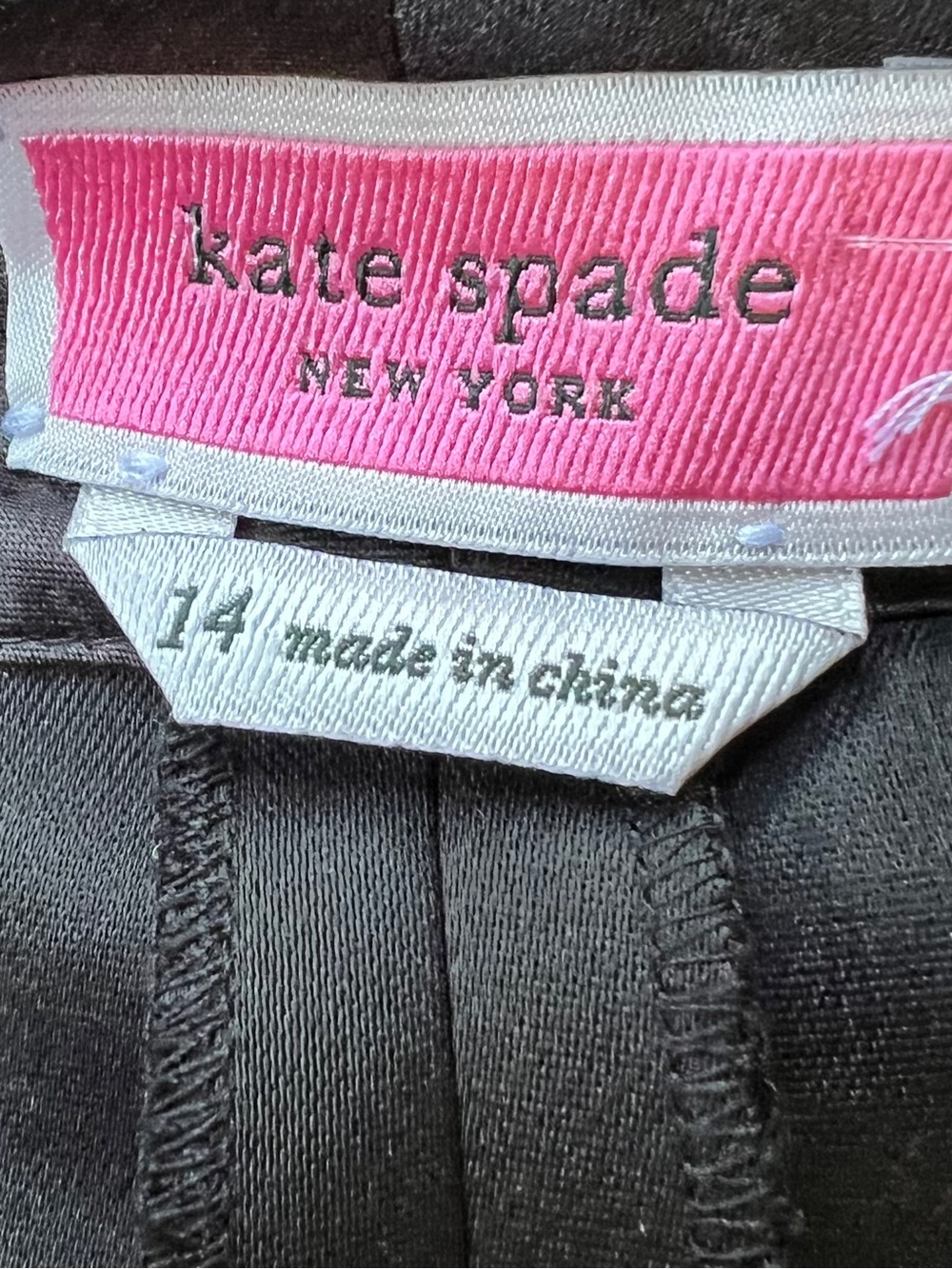Kate Spade Tech Satin Feather-Trim Pants Black Cropped Pants Women’s Size 14 - Picture 12 of 12